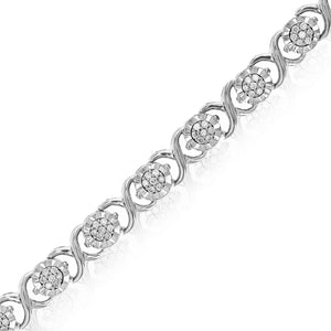 1/2 cttw Diamond Bracelet for Women, Round Lab Grown Diamond Tennis Bracelet in .925 Sterling Silver, Prong Setting, 7 Inch