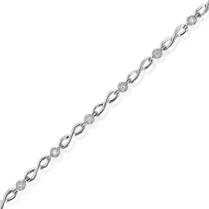 1/12 cttw Diamond Bracelet for Women, Round Lab Grown Diamond Bracelet in .925 Sterling Silver, Prong Setting, 7.5 Inch