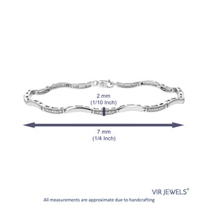 1/8 cttw Diamond Bracelet for Women, Round Lab Grown Diamond Tennis Bracelet in .925 Sterling Silver, Prong Setting, 7.5 Inch