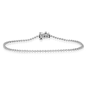 1 cttw Diamond Bracelet for Women, Round Lab Grown Diamond Bracelet 14K White Gold Prong Setting, 7 Inch