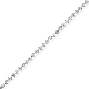 1 cttw Diamond Bracelet for Women, Round Lab Grown Diamond Bracelet 14K White Gold Prong Setting, 7 Inch