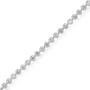 2 cttw 57 Stones Round Lab Grown Diamond Bracelet 14K White Gold Prong Set 7 Inch