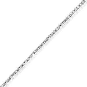 1 cttw Diamond Bracelet for Women, Round Lab Grown Diamond Bracelet 14K White Gold in Prong Setting, 7 Inch