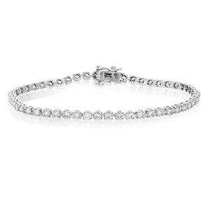 3 cttw 53 Stones Round Lab Grown Diamond Bracelet 14K White Gold Prong Set 7 Inch