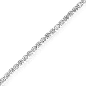 3 cttw 53 Stones Round Lab Grown Diamond Bracelet 14K White Gold Prong Set 7 Inch