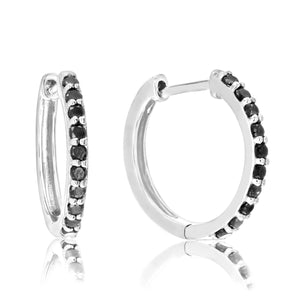 1/3 cttw Black Diamond Stud Earrings .925 Sterling Silver Round