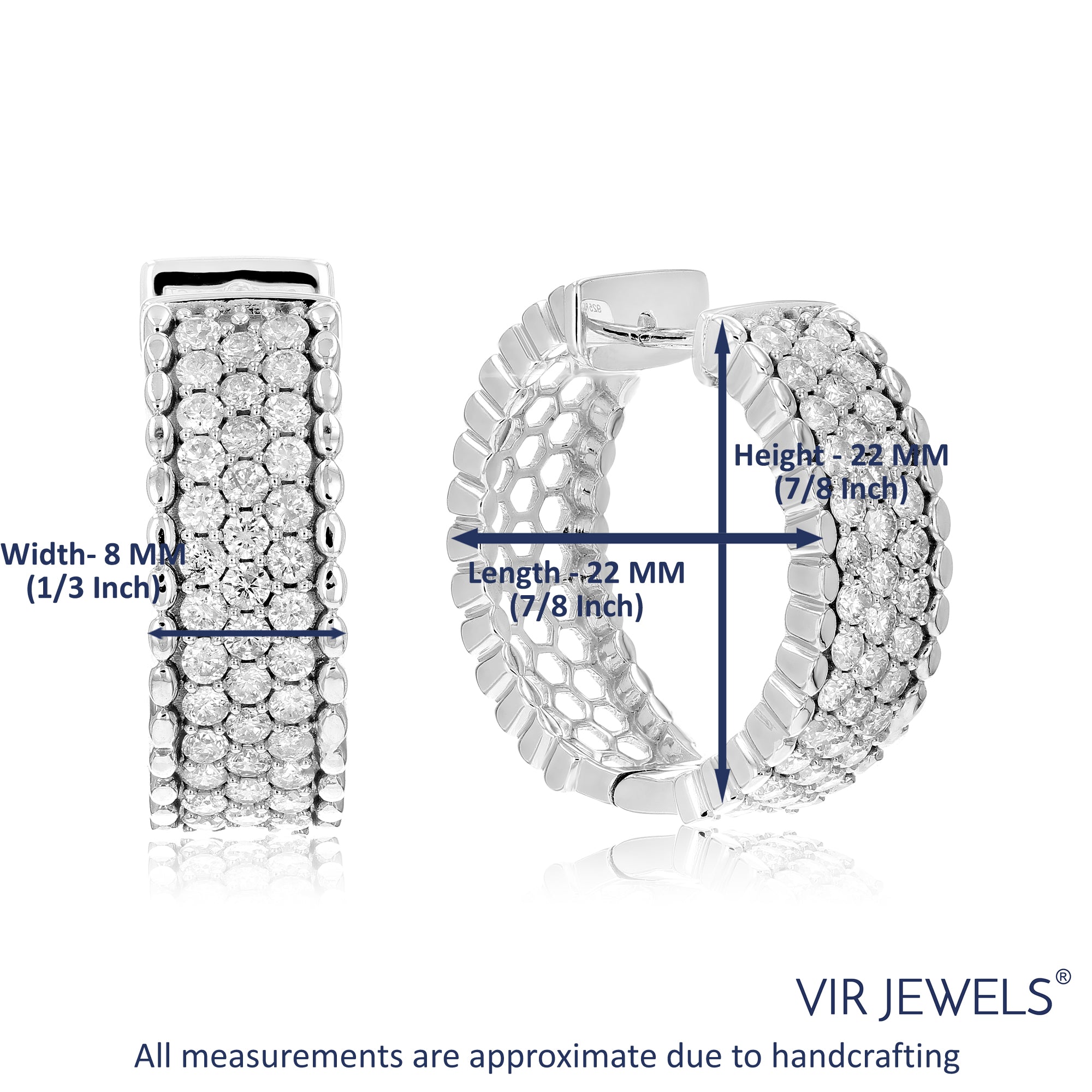 14k Gold Hoop Earrings with 3.00cttw of Diamonds (2 inches in diameter) |  Crestwood Jewelers