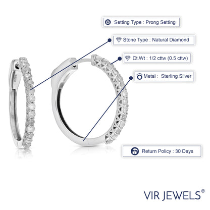 Graduated Diamond Hoop Earring