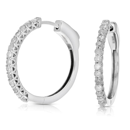 Graduated Diamond Hoop Earring