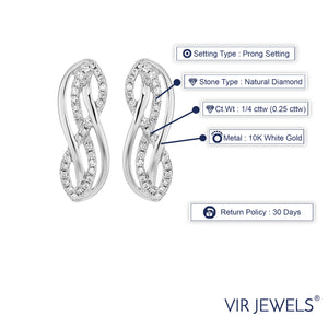 1/4 cttw Diamond Highway Earrings in 10K White Gold