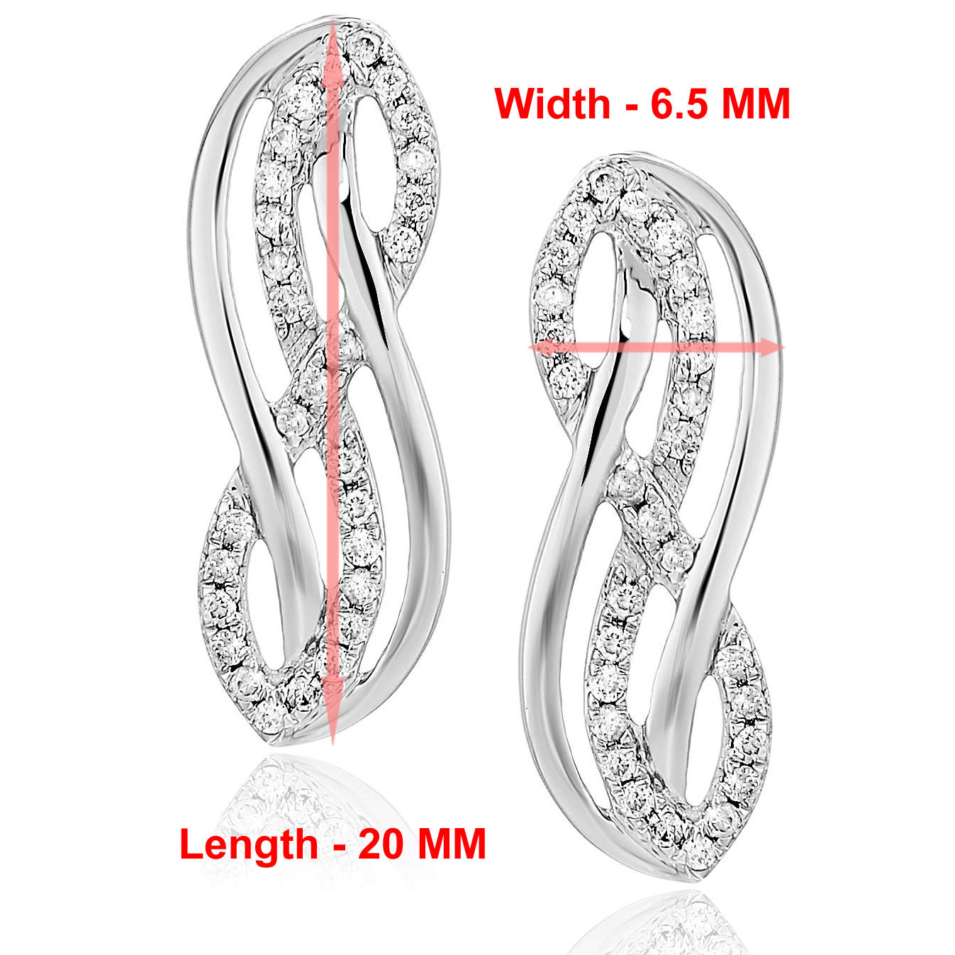 1/4 cttw Diamond Highway Earrings in 10K White Gold