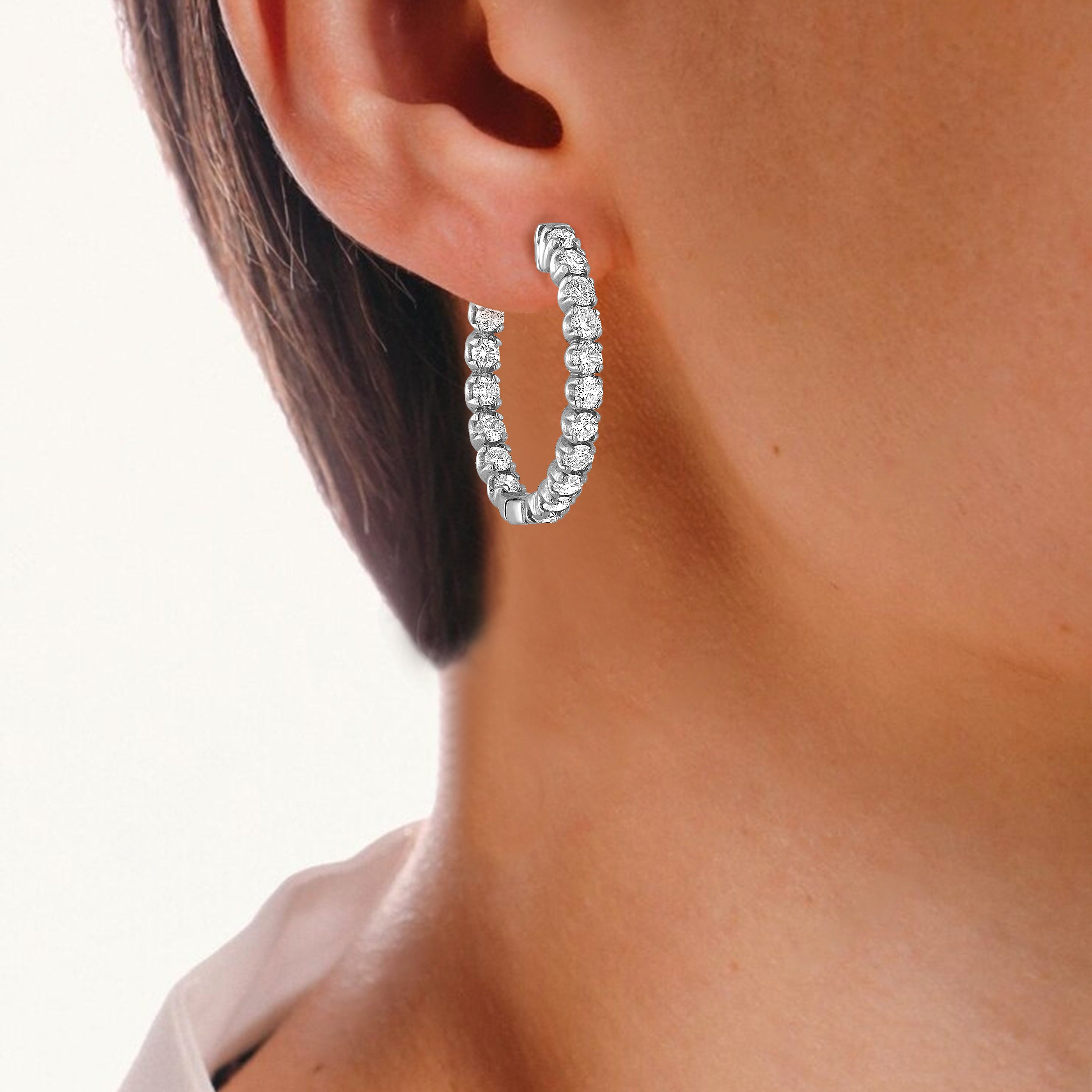 Inside Out Diamond Classic Hoop Earrings