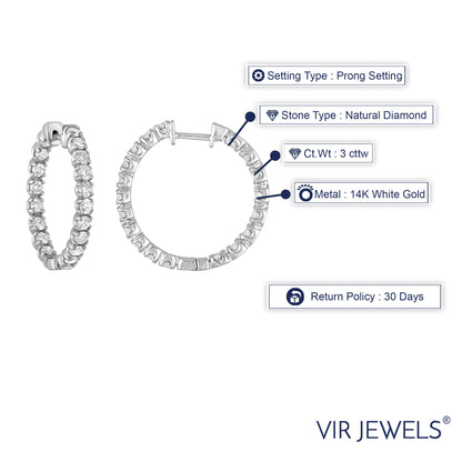 Inside Out Diamond Classic Hoop Earrings