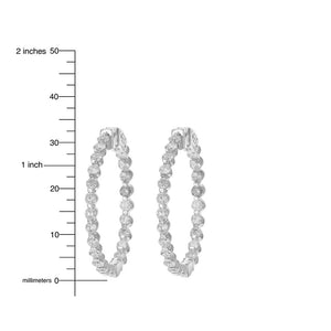4 cttw Diamond Inside Out Hoop Earrings in 14K White Gold