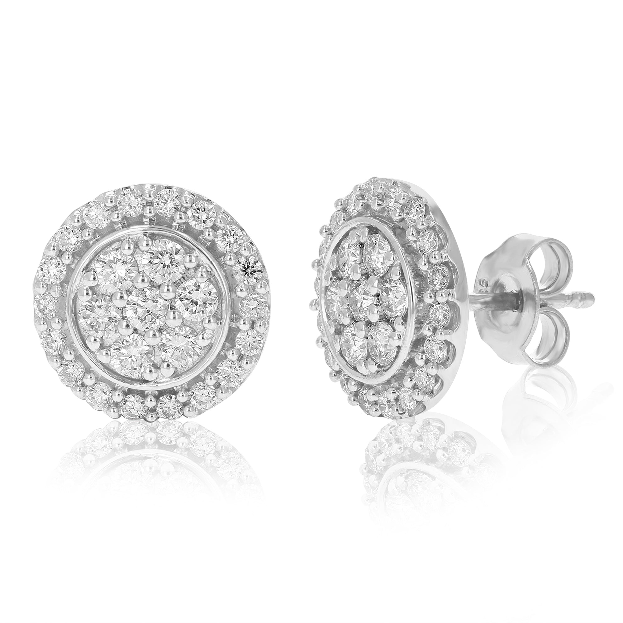 3/4 cttw Stud Earrings for Women, Round Lab Grown Diamond Stud Earrings in .925 Sterling Silver, Prong Setting