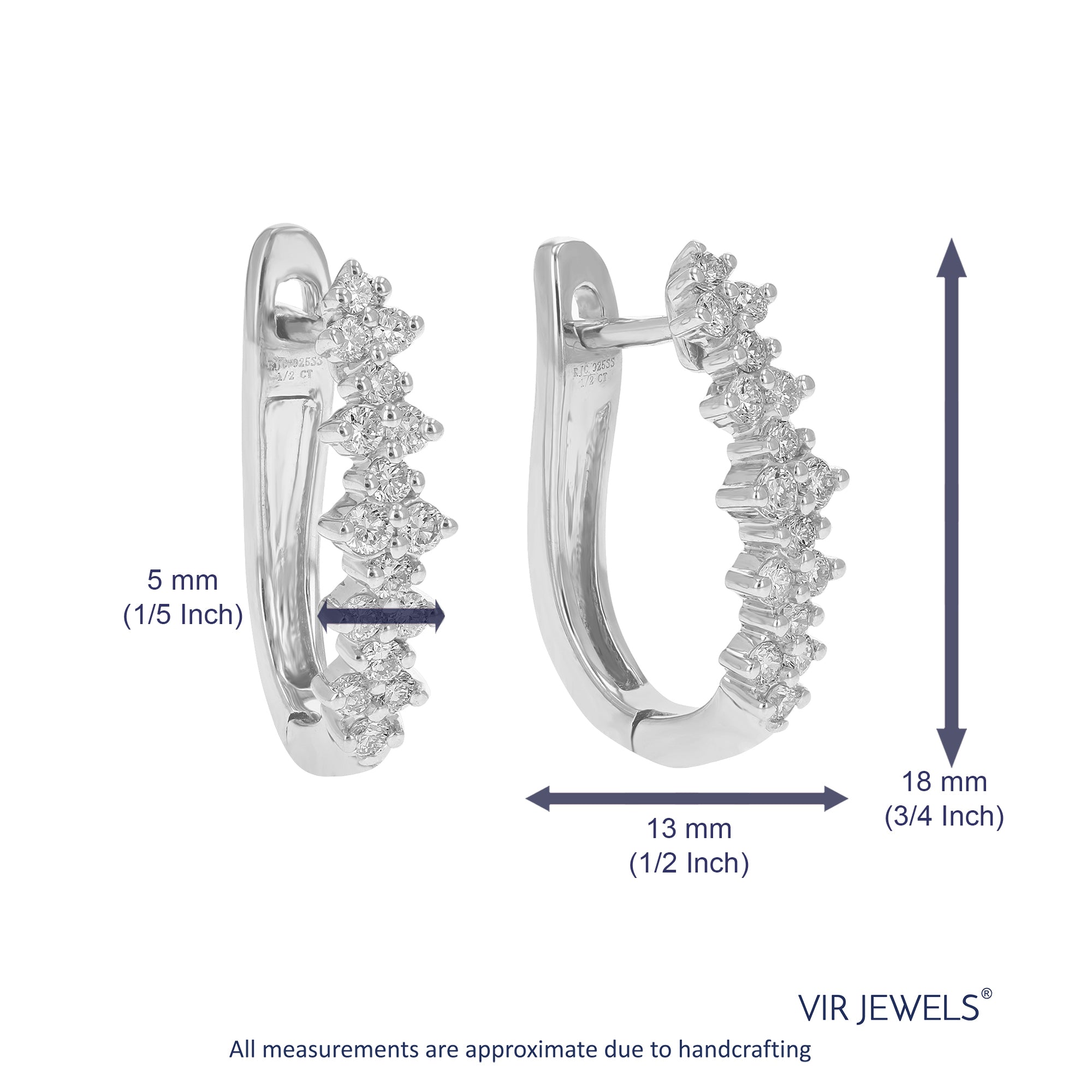 1 1/2-INCH ROUND INSIDE-OUT DIAMOND HOOP EARRINGS - 628C1DEFGERYG