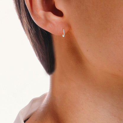 Petite Diamond Hoop Earrings