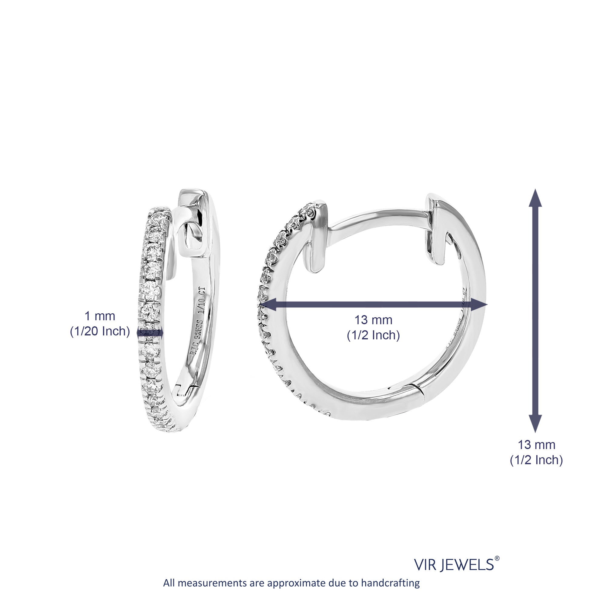 Petite Diamond Hoop Earrings