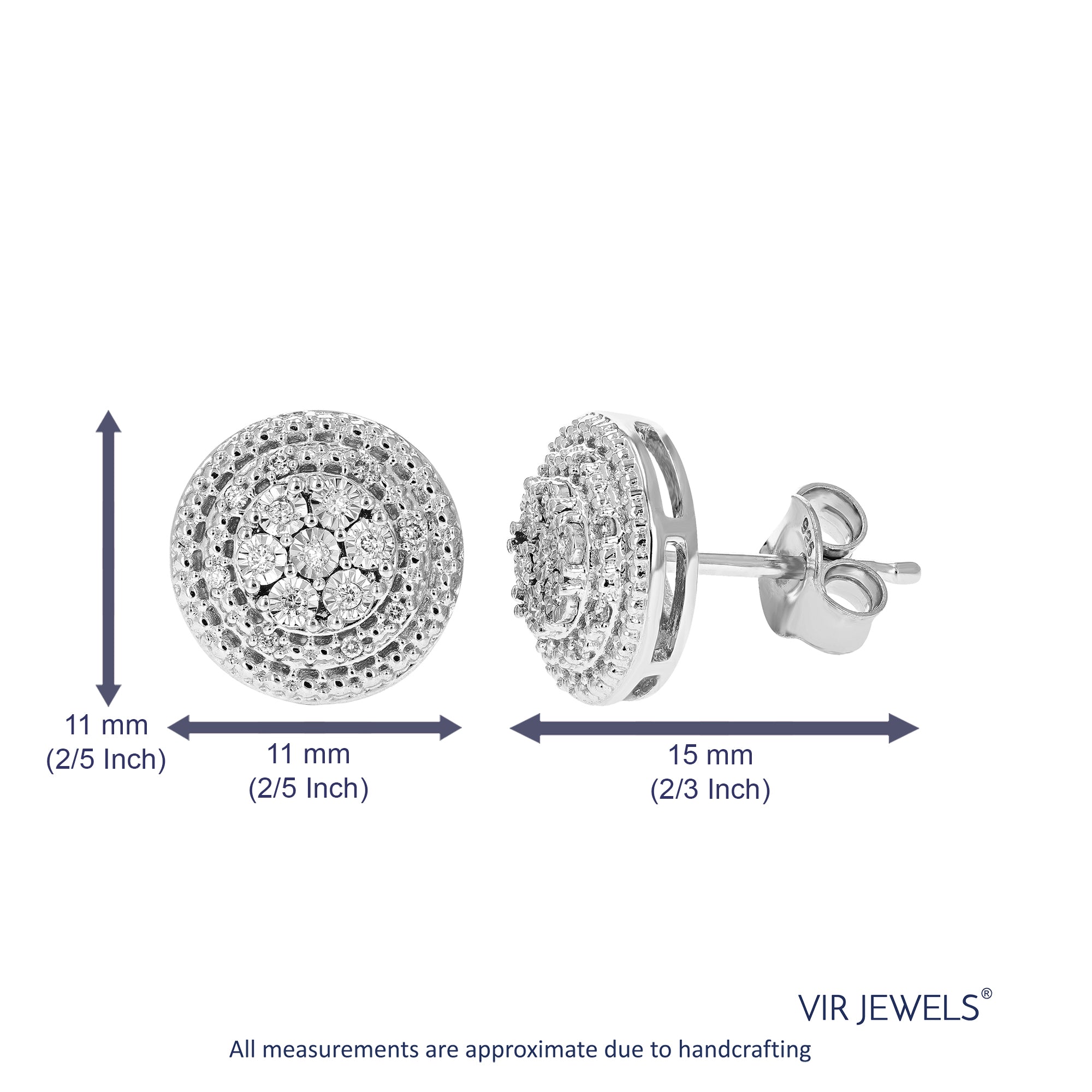 Diamond Stud Size Chart Diamond Stud Earrings on Model  Borsheims