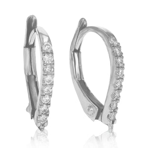 1/8 cttw Diamond Hoop Earrings for Women, Round Lab Grown Diamond Earrings in .925 Sterling Silver, Prong Setting, 1/2 Inch