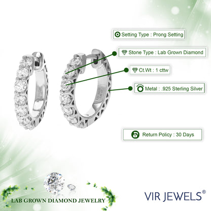 Round Prong Hoop Earrings