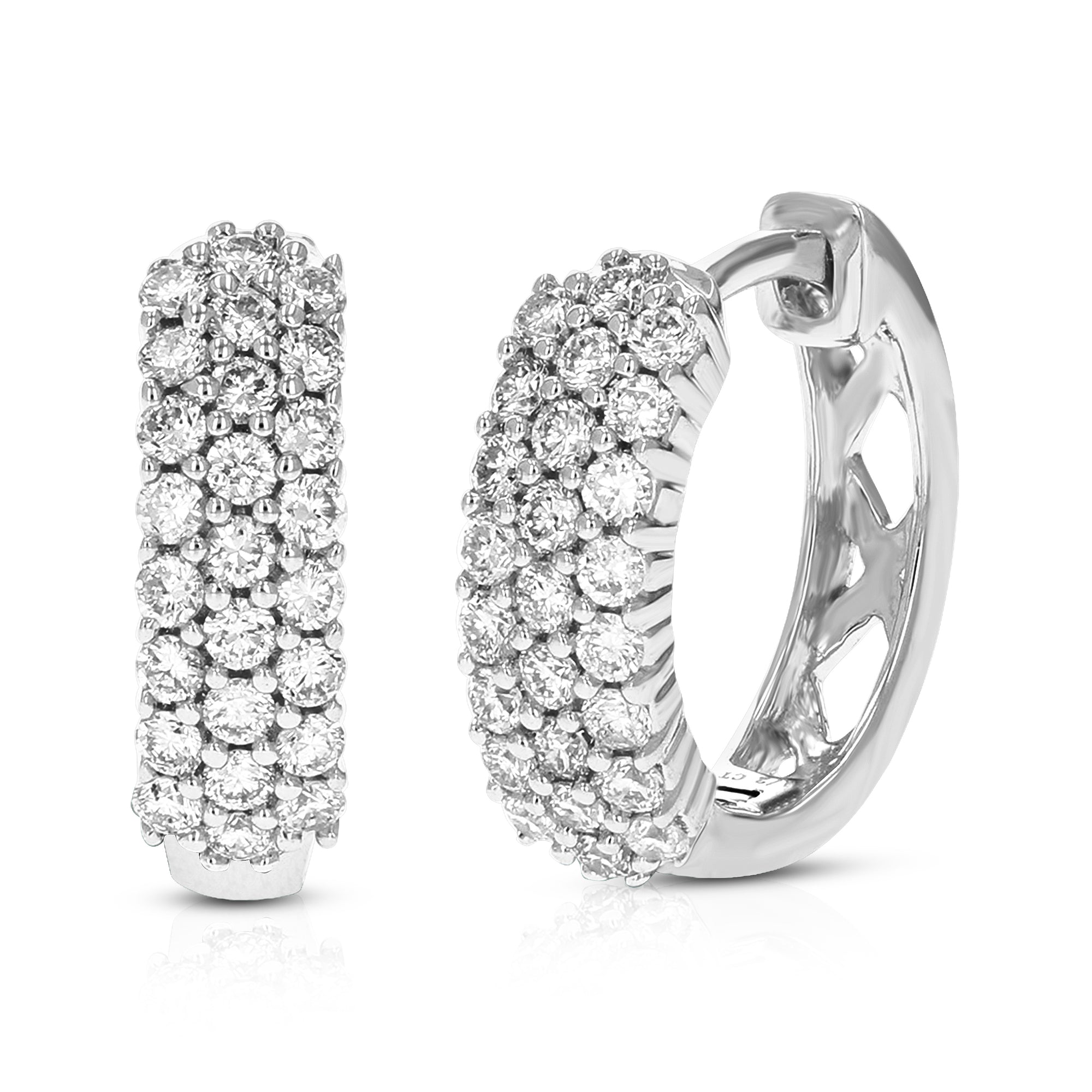 1/2 cttw Round Cut Lab Grown Diamond Hoop Earrings in .925 Sterling Silver Prong Set 1/2 Inch