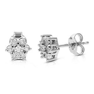 1/12 cttw Round Lab Grown Diamond Studs Earrings .925 Sterling Silver Prong Set