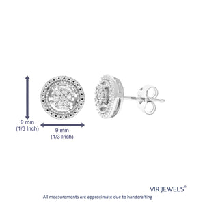 1/12 cttw Stud Earrings for Women, Round Lab Grown Diamond Stud Earrings in .925 Sterling Silver, Prong Setting