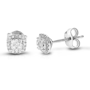 1/4 cttw Stud Earrings for Women, Round Lab Grown Diamond Stud Earrings in .925 Sterling Silver, Prong Setting