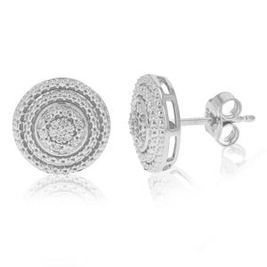 1/10 cttw Stud Earrings for Women, Round Lab Grown Diamond Stud Earrings in .925 Sterling Silver, Prong Setting