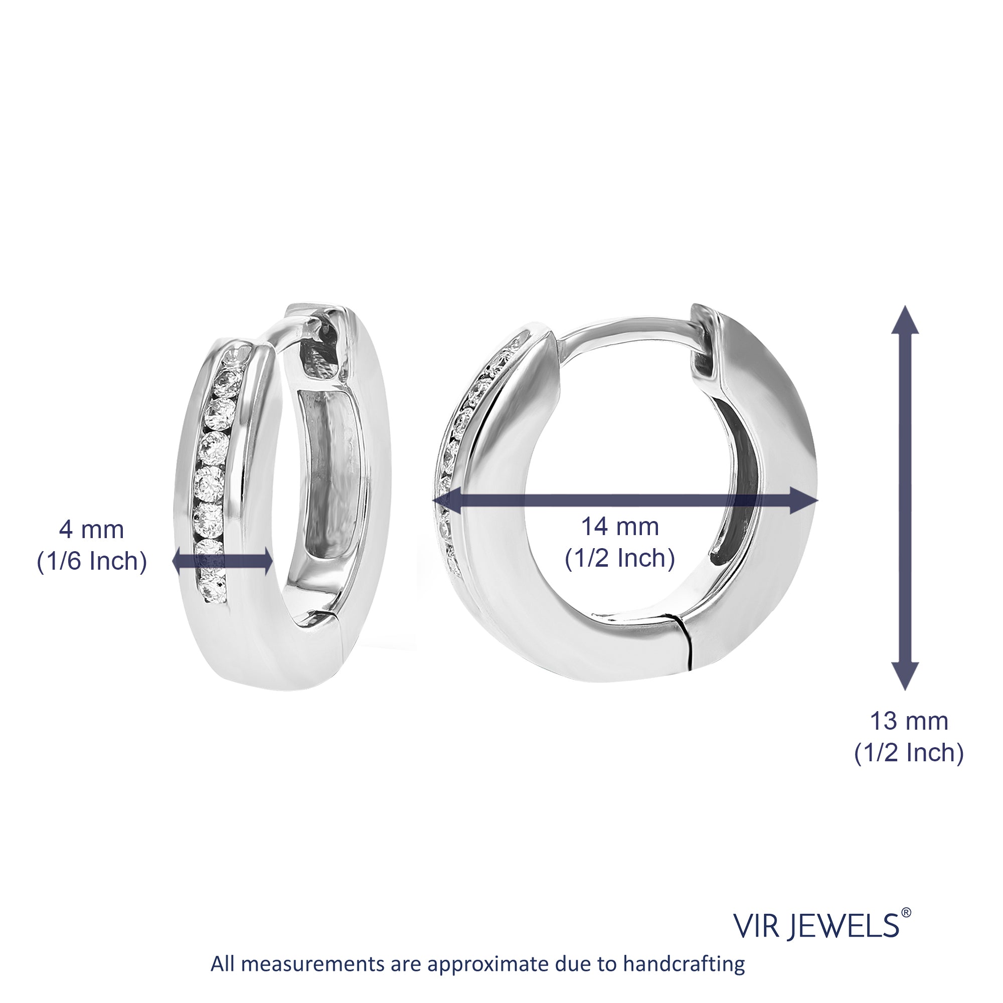 Channel Diamond Huggie Hoop Earrings