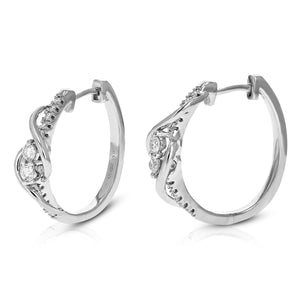 1/2 cttw Diamond Hoop Earrings for Women, Round Lab Grown Diamond Earrings in .925 Sterling Silver, Prong Setting, 1 Inch