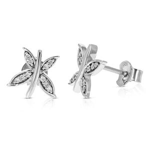 1/10 cttw Stud Earrings for Women, Round Lab Grown Diamond Stud Earrings in .925 Sterling Silver, Prong Setting