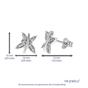 1/10 cttw Stud Earrings for Women, Round Lab Grown Diamond Stud Earrings in .925 Sterling Silver, Prong Setting