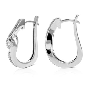 1/6 cttw Diamond Hoop Earrings for Women, Round Lab Grown Diamond Earrings in .925 Sterling Silver, Prong Setting, 3/4 Inch