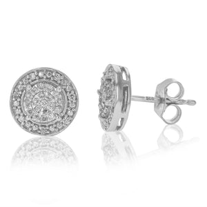 1/5 cttw Stud Earrings for Women, Round Lab Grown Diamond Stud Earrings in .925 Sterling Silver, Prong Setting