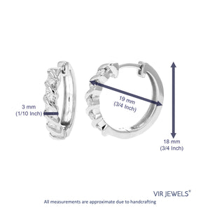 1/2 cttw Diamond Hoop Earrings for Women, Round Lab Grown Diamond Earrings in .925 Sterling Silver, Channel Setting, 3/4 Inch