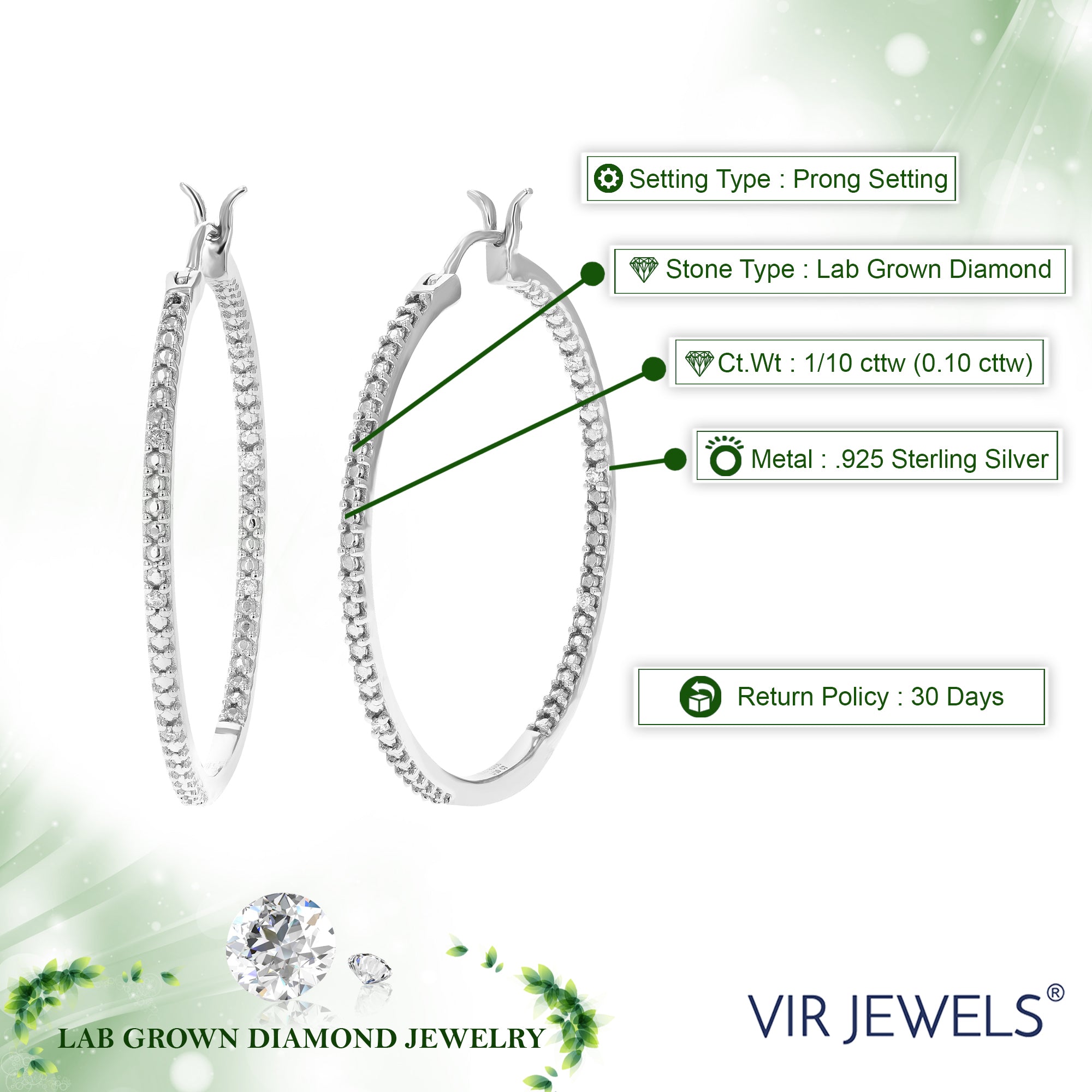 Inside Out Diamond Sleek Hoop Earrings