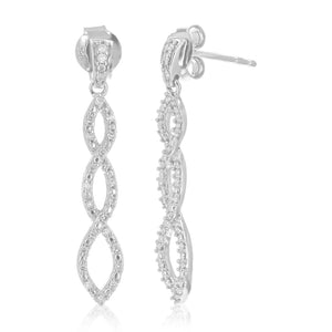 1/5 cttw Dangle Earrings for Women, Round Lab Grown Diamond Dangle Earrings in .925 Sterling Silver, Prong Setting, 1 1/4 Inch