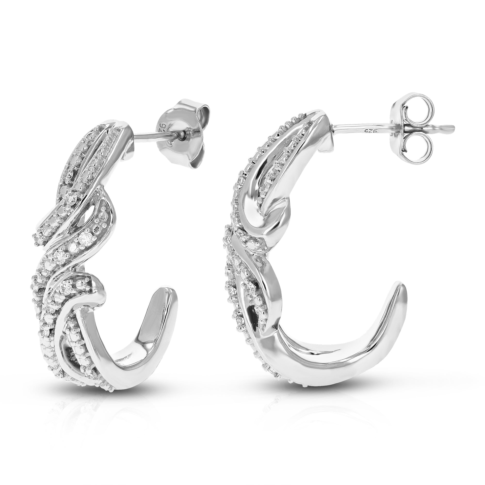 1/5 cttw Dangle Earrings for Women, Round Lab Grown Diamond Dangle Earrings in .925 Sterling Silver, Prong Set, 2/3 Inch