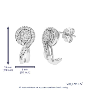 1/4 cttw Dangle Earrings for Women, Round Lab Grown Diamond Dangle Earrings in .925 Sterling Silver, Prong Setting, 2/3 Inch