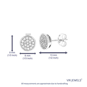 1/6 cttw Stud Earrings for Women, Round Lab Grown Diamond Stud Earrings in .925 Sterling Silver, Prong Setting