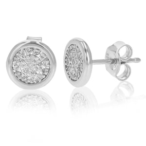 1/6 cttw Stud Earrings for Women, Round Lab Grown Diamond Stud Earrings in .925 Sterling Silver, Prong Setting