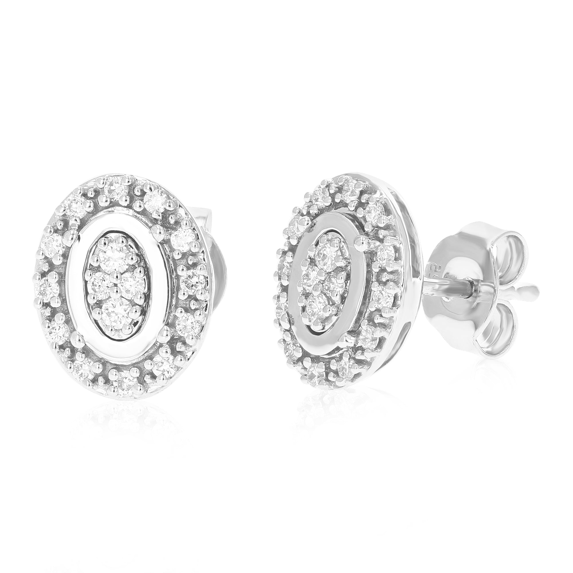 1/4 cttw Stud Earrings for Women, Round Lab Grown Diamond Stud Earrings in .925 Sterling Silver, Prong Setting