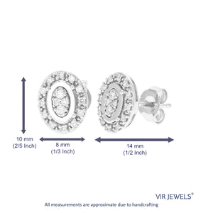 1/4 cttw Stud Earrings for Women, Round Lab Grown Diamond Stud Earrings in .925 Sterling Silver, Prong Set, 1/2 Inch