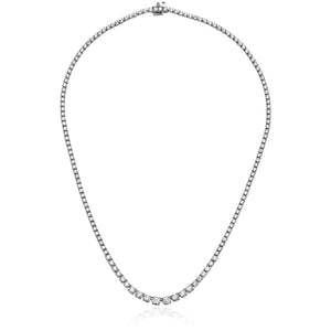 10 cttw Diamond Tennis Necklace for Women in 14K White Gold, Prong Setting