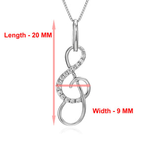 1/10 cttw Diamond Musical Pendant 10K White Gold with 18 Inch Chain