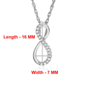 1/10 cttw Diamond Pendant, Diamond Infinity Pendant Necklace for Women in 10K White Gold with 18 Inch Chain, Prong Setting