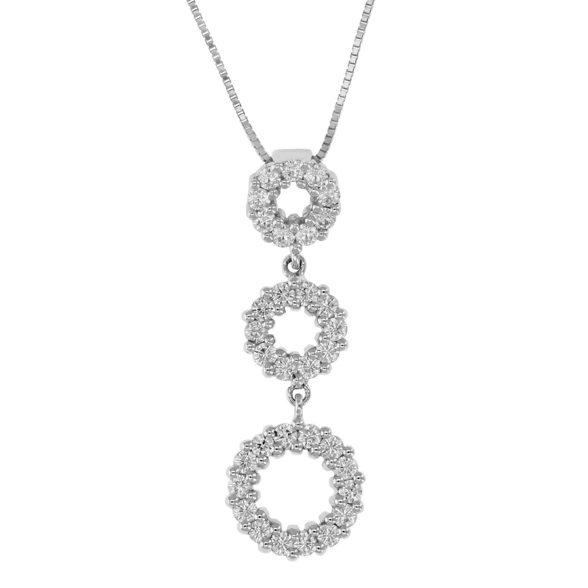 Three-Stone Diamond Necklace 3/4 ct. tw. (in 18k White Gold)