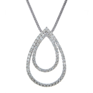 0.90 cttw Diamond Pendant, Diamond Pear Pendant Necklace for Women in 18K White Gold with 18 Inch Chain, Prong Setting